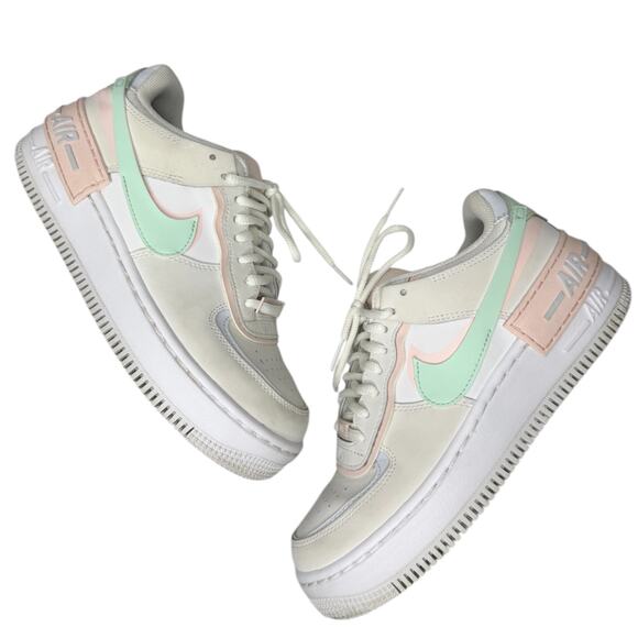 Nike Air Force One AF1 Sneaker Trainer Shadow Mint Peach 6.5 - Picture 12 of 12